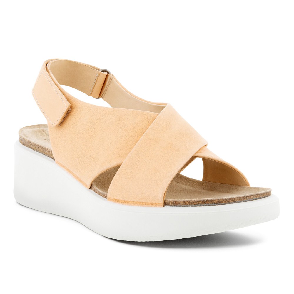 Sandalias Mujer - ECCO Flowt Wedge Cork - Beige - LAC941685